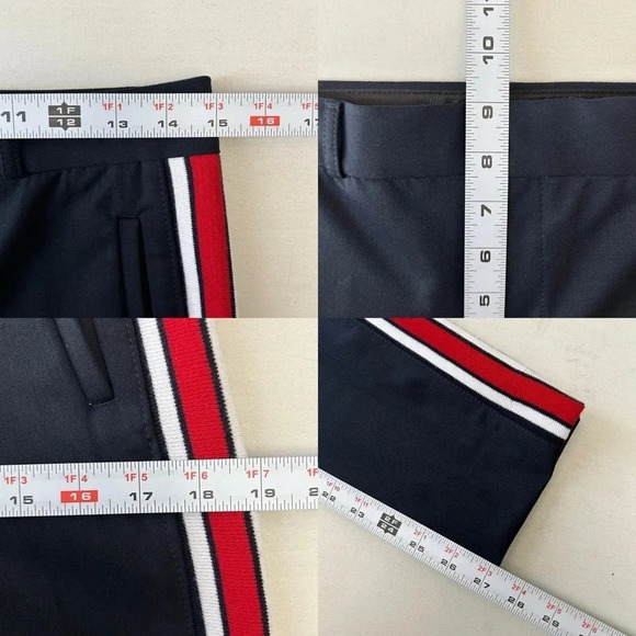 Banana Republic Avery Straight Fit Ankle Pants Side Stripes Cropped Navy Blue 0 - Picture 11 of 14